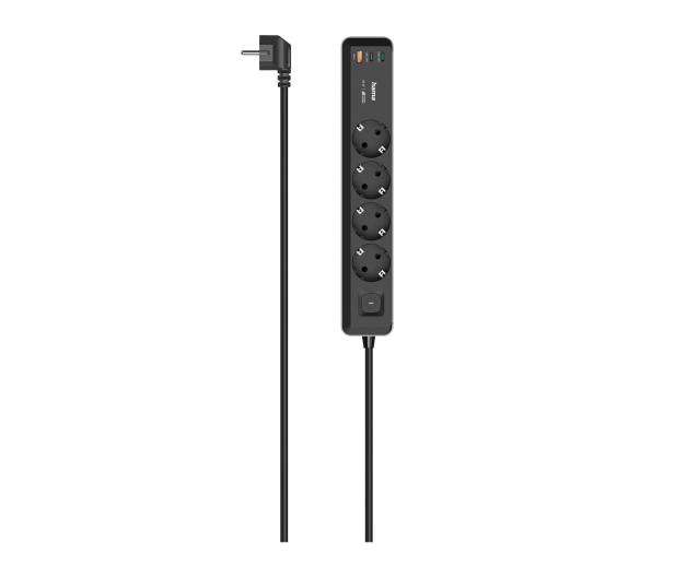 Hama Listwa zasilająca 4GN schuko, 1,4M, 2xUSB C/A, PD 65W - 1416381 - zdjęcie